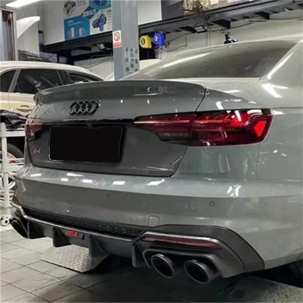 For 20-23 Audi a4 rear lip S4 retrofit ABT matte carbon fiber tail lip rear spoiler surround kit 2020-2023