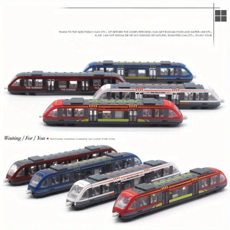 Simulation Alloy Metal High-Speed Rail Diecast Train Toy Model Subway Glide Car Train Educational Toys for Boys Children Gift