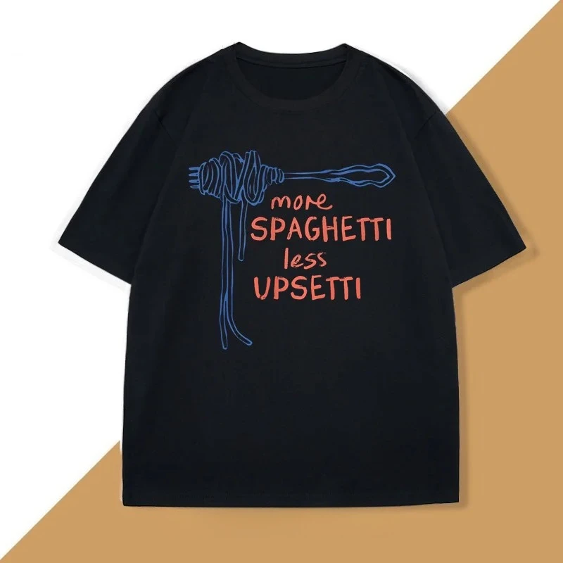 Pasta T-shirts Fun Food T-shirts Food Humor Printed T-shirts Short Sleeve T-shirts Clothing Women Clothing Graphic T Shirts Y2K
