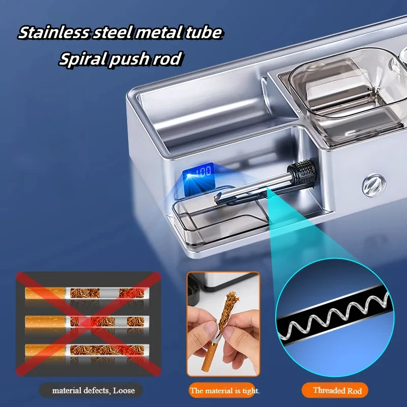 3-in-1 Automatic Cigarette Maker with Smart Sensor Counter Electric Roller for 5.5, 6.5, 8mm Tubes Tobacco Filling Machine - view 2