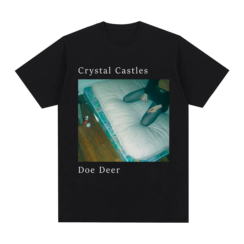 Crystal Castles Doe Deer Vintage T-shirt Band Gift Electronic music Hip Hop Casual Cotton Men T shirt New TEE TSHIRT Womens tops