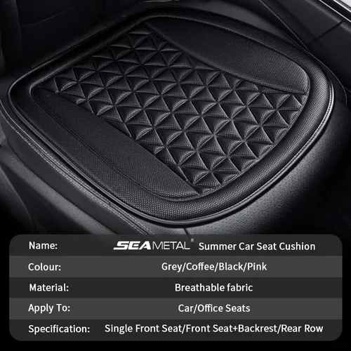 Imagen 2 del producto SEAMETAL-funda para asiento de coche 3D, cojín transpirable para asiento de coche, diseño convexo para disipación de calor, Protector Universal para silla a prueba de sudor