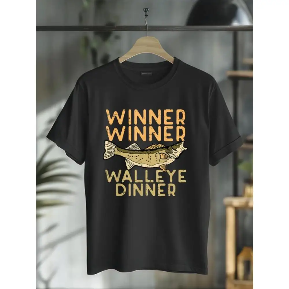 

WINNER WINNER" Walleye Dinner Funny T-shirt | Men's Casual Streetwear Tee for Fishing Lovers