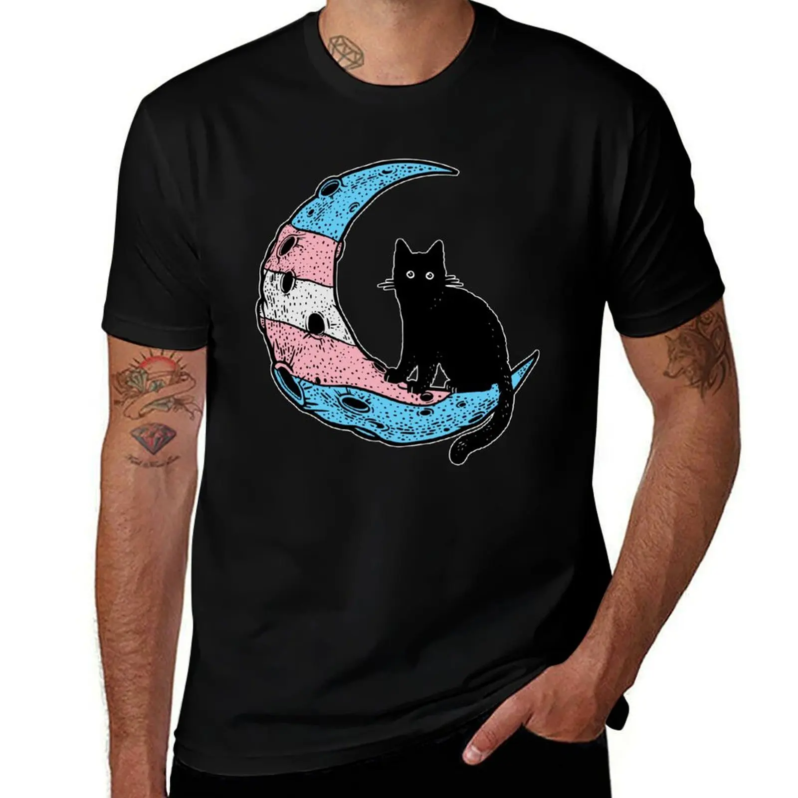

Transgender Moon Cat T-Shirt football t shirt luxury designer customizeds topping plain t shirts men