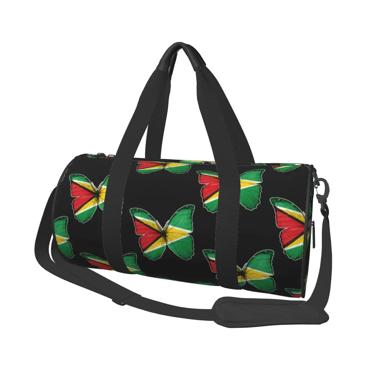 Butterfly Flag Of Guyana Sport Bags Girft Large Gym Bag Outdoor Male Female Design Handbag Travel Training Colorful Fitness Bag