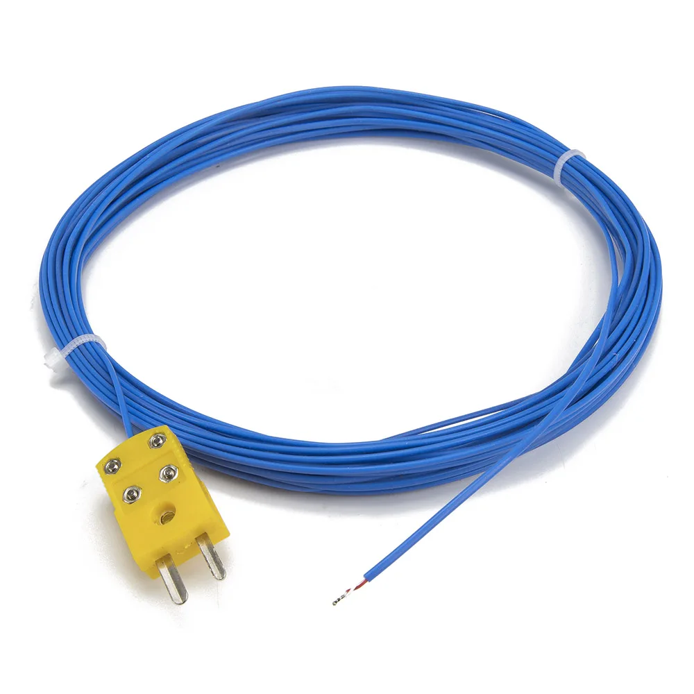 FTARW02 K type 10m PTEE cable wire head plug connection thermocouple temperature sensor