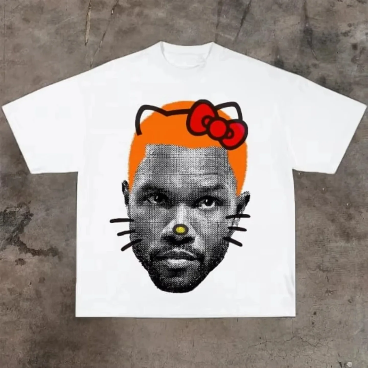 ex Vintage Hip Hop Streetwear T-shirt surdimensionné en polyester doux haut décontracté pour hommes et femmes