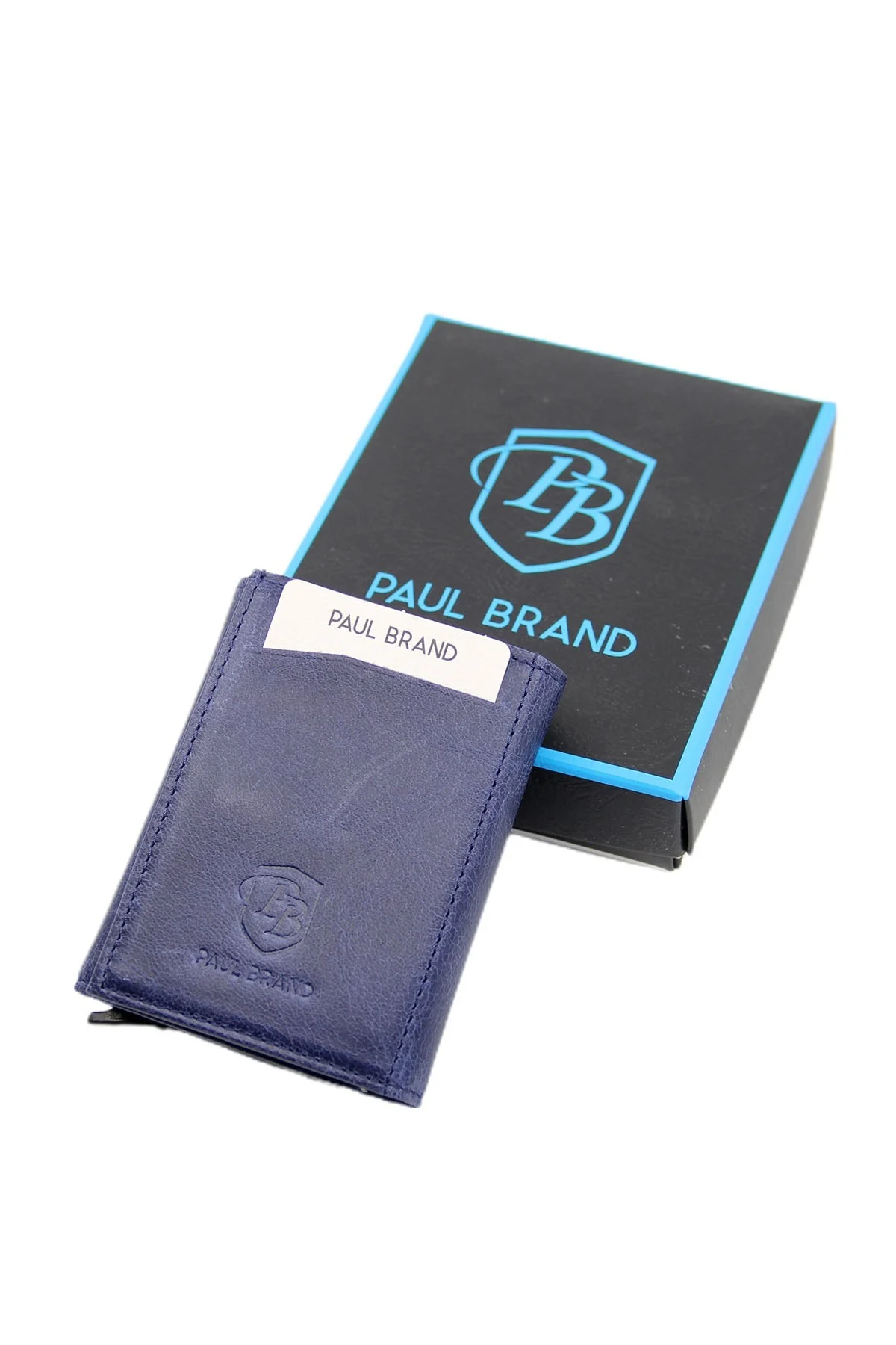 

Paul Brand Crazy Leather Mechanism Money Eyes Navy Blue Men's Wallet Card Holder PBC5550