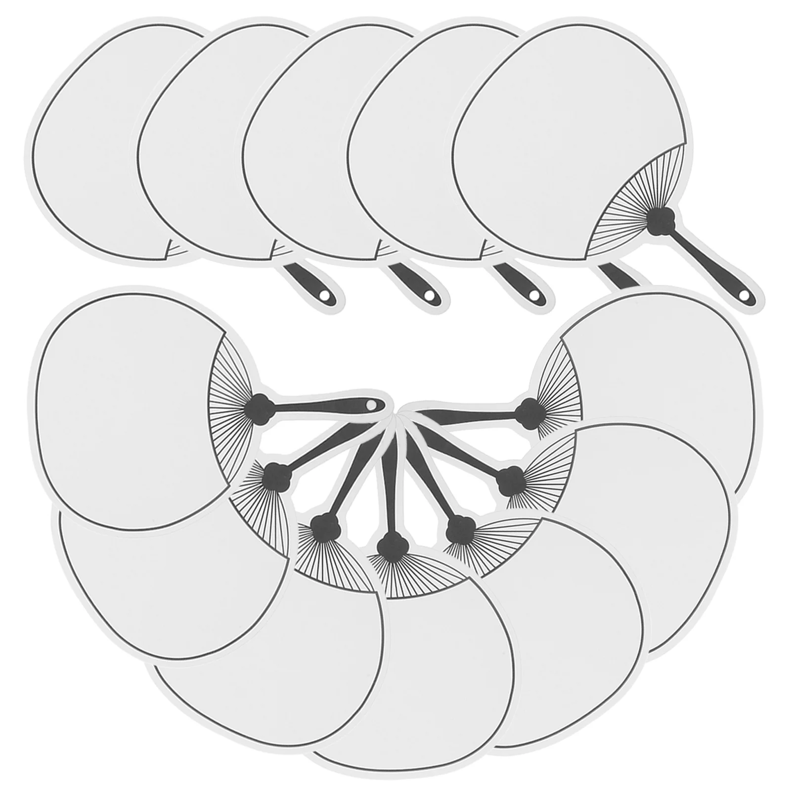 12 Buah Label Kipas Kosong untuk Kerajinan Kartu Hadiah, Pembatas Buku, Kerajinan Putih untuk Siswa