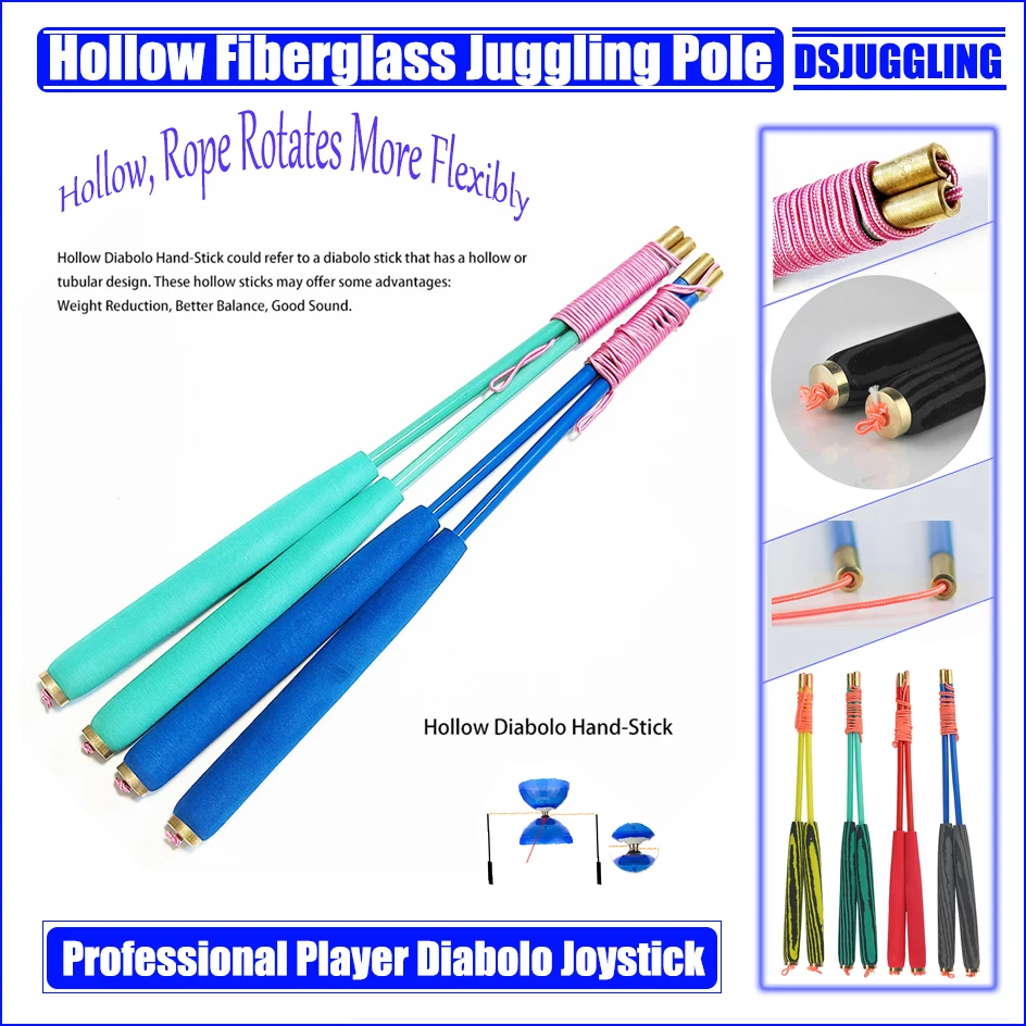 Hollow Fiberglass Juggling Pole Professional Player Diabolo Joystick