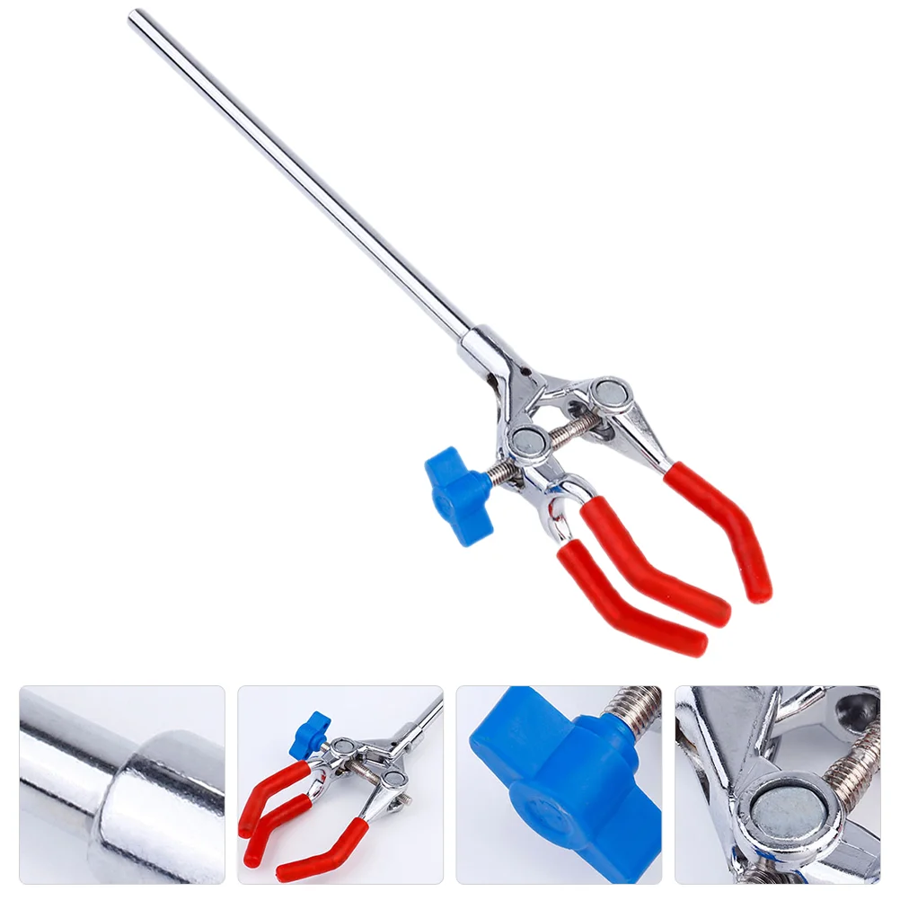 Fixture Metal Flask Clamp Three-Claw Clip 3-prong Stainless Steel Laboratory Stand Supplies