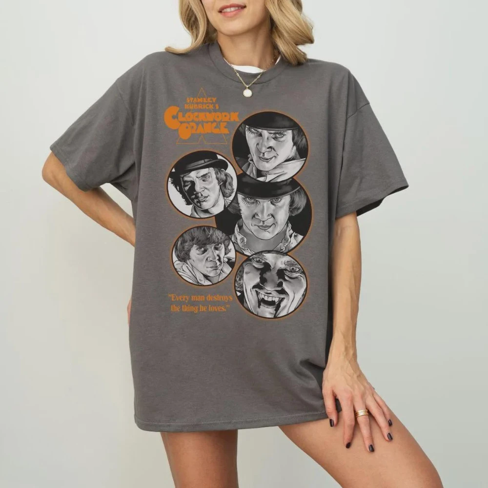 Camiseta Retro A Clockwork Orange, camiseta de película de Stanley Kubrick, ropa con gráfico, camisa de manga corta, unisex, para hombres y mujeres, para todas las estaciones