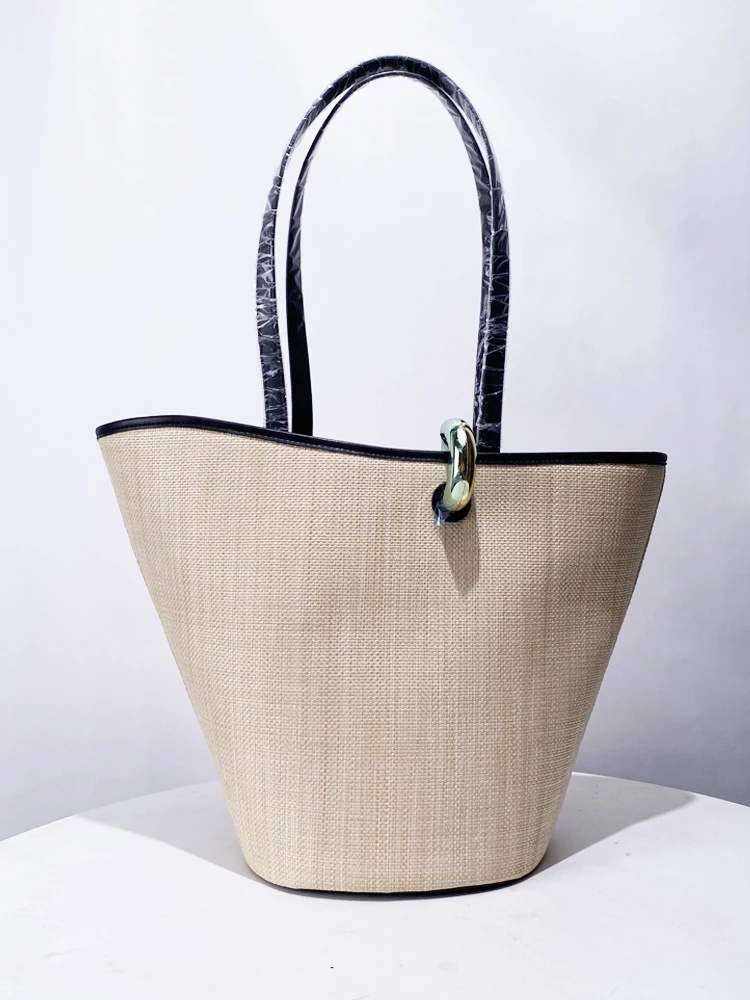 

Повседневная хлопковая тканая сумка, большая сумка через плечо Capaci, большая сумка-тоут, пляжная сумка, сумка для отдыха Vaion