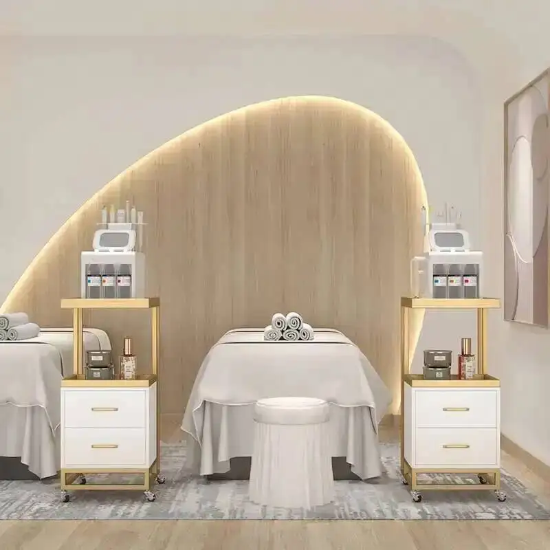 

Складная тележка-столик для парикмахерской/салона красоты на колесах для хранения косметики и оборудования