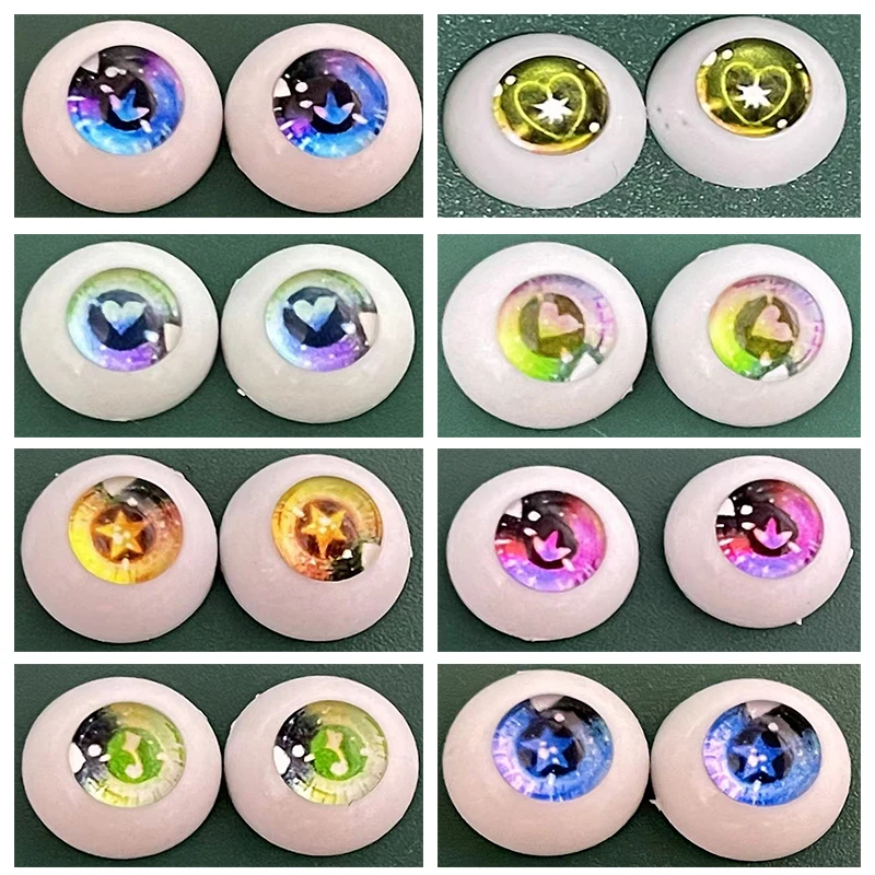 

New 2 Pairs Eyeball 12mm/14mm Cartoon Eyeball DIY Toy Eye Plush Animal Eye Accessories Doll Eyeball 1/6 BJD Eyes