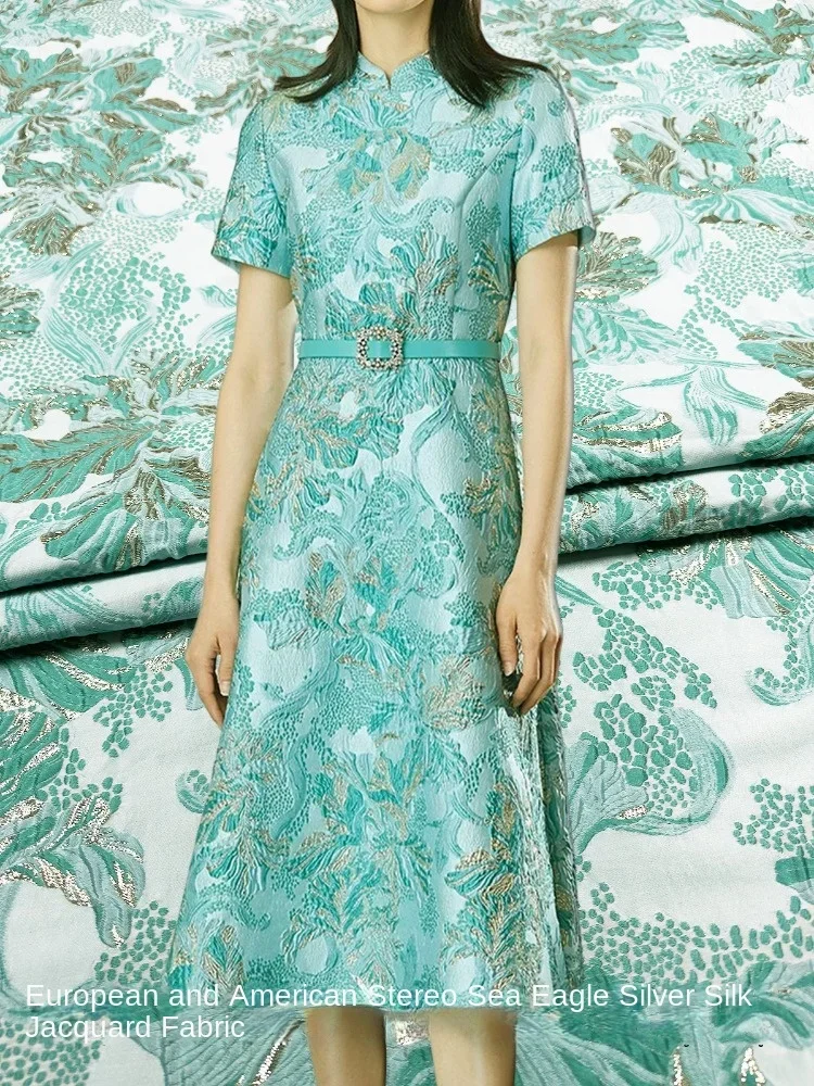 

Жаккардовая ткань на весну и осень, юбка, ветровка, темный узор, модная ткань для платья, одежда «сделай сам», шитье на метр, материал