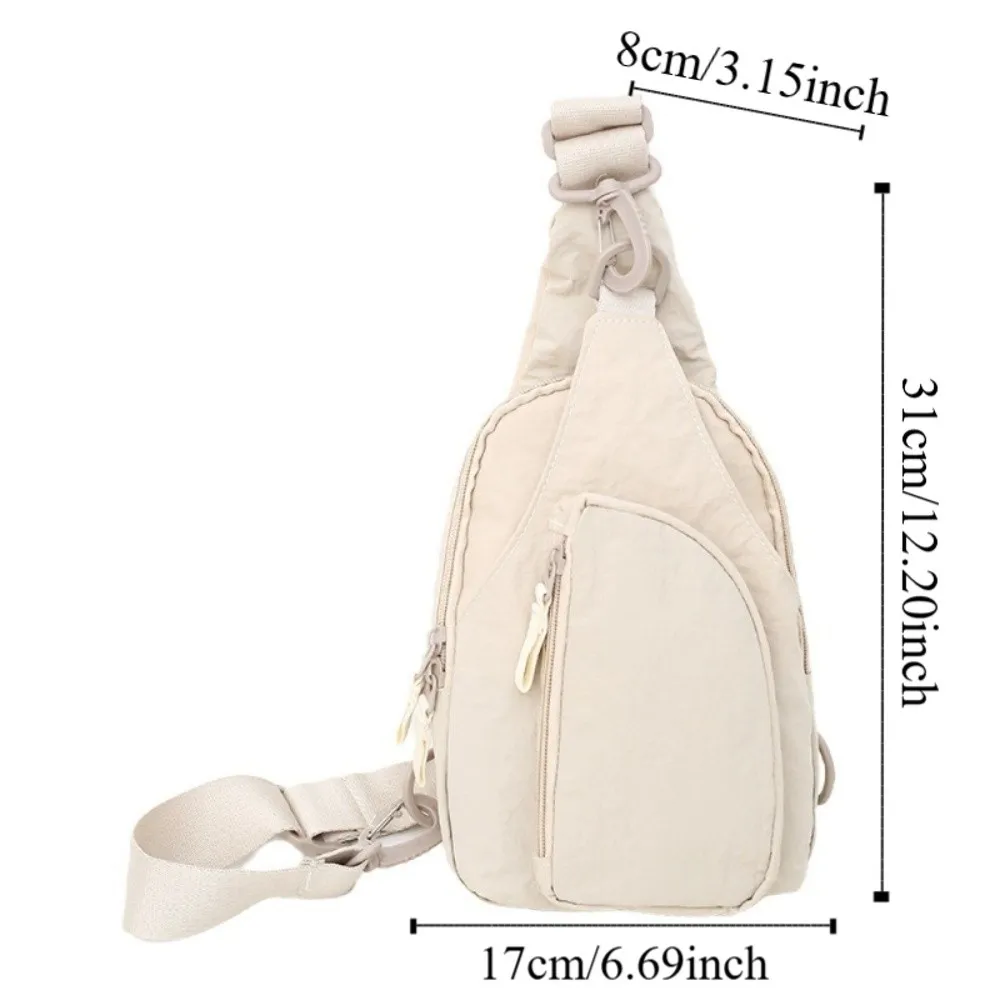 Large Capacity Men's Chest Bag Waterproof Nylon Shoulder Bag Casual Adjustable Strap Crossbody Fanny Pack