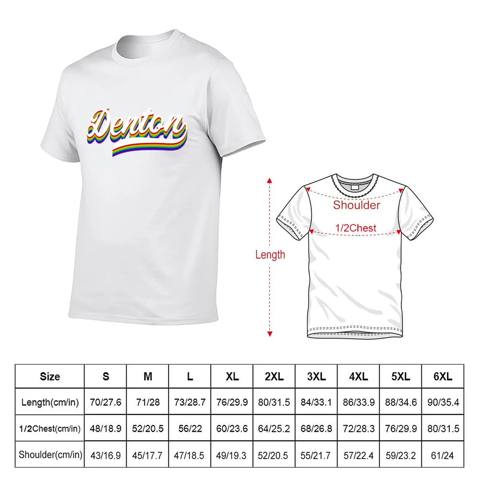 Denton Rainbow T-Shirt t shirts for man pack white man t shirts high quality luxury brand T-Shirt