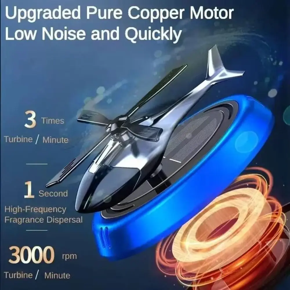 

Helicopter Model Solar Car Air Freshener Non-toxic Long Lasting Helicopter Air Freshener Universal Solar Rotating Propeller