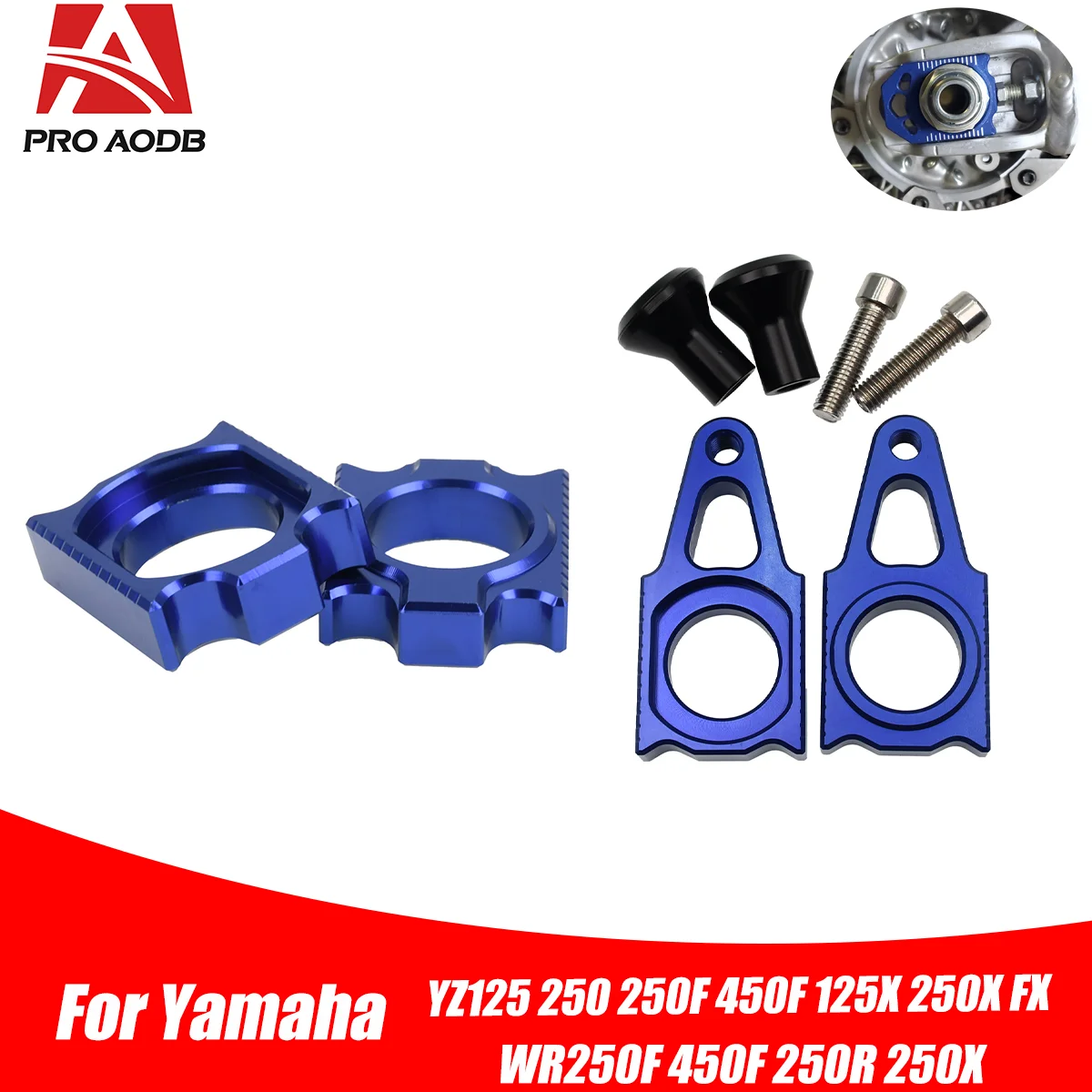 For Yamaha YZ125 YZ250 YZ250F YZ450F YZ125X YZ250X YZ250FX YZ450FX WR250F WR450F YZ WR CNC Rear Adjuster Block Chain Axle Block