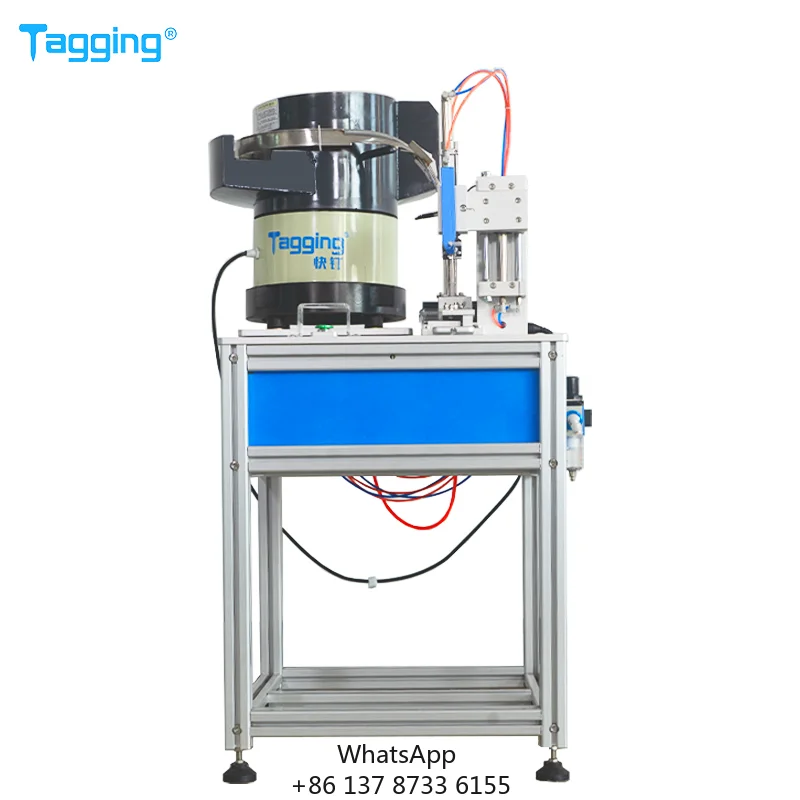 TM 1001 J Hooks Aluminum Silver Automatic Feeding System Tag Machine For Socks Towels Masks