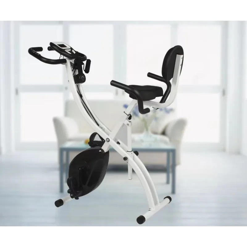 

Gym Home Cycling Magnetic Folding Trainer Fitness Stationary Cardio Exercise Bike with Back Seat