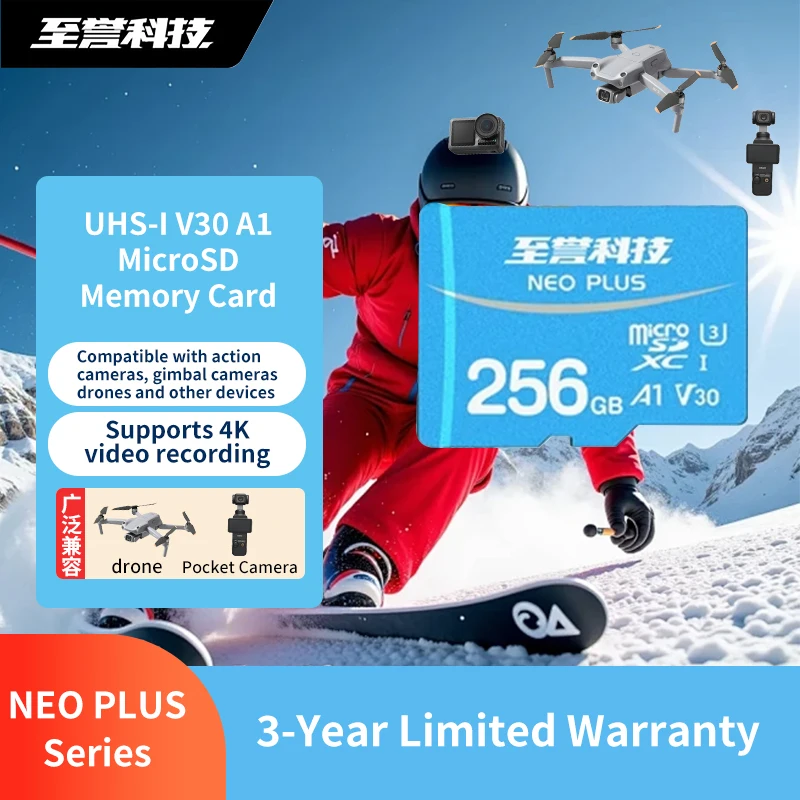 EXASCEND NEO PLUS Micro SD Card A1 V30 MicroSDXC UHS-I Memory Card for Drones Dash Cam 128GB MicroSD Flash TF Cards Max 150Mb/s