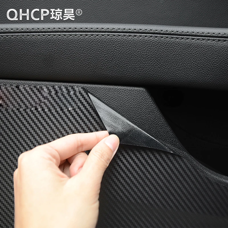 QHCP Car Door Anti Kick Pad Sticker 1Set Door Protective Anti-Dirty Trim Mats For Alfa Romeo Giulia/Stelvio Interior Accessories