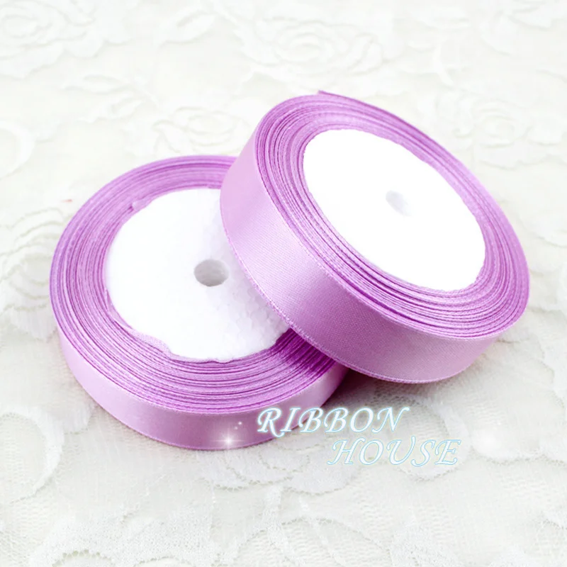 (25 Yards/roll) Violet Satin Ribbon Single Face Wedding Decoration Handmade DIY Gift Wrapping Christmas Ribbons Wholesale