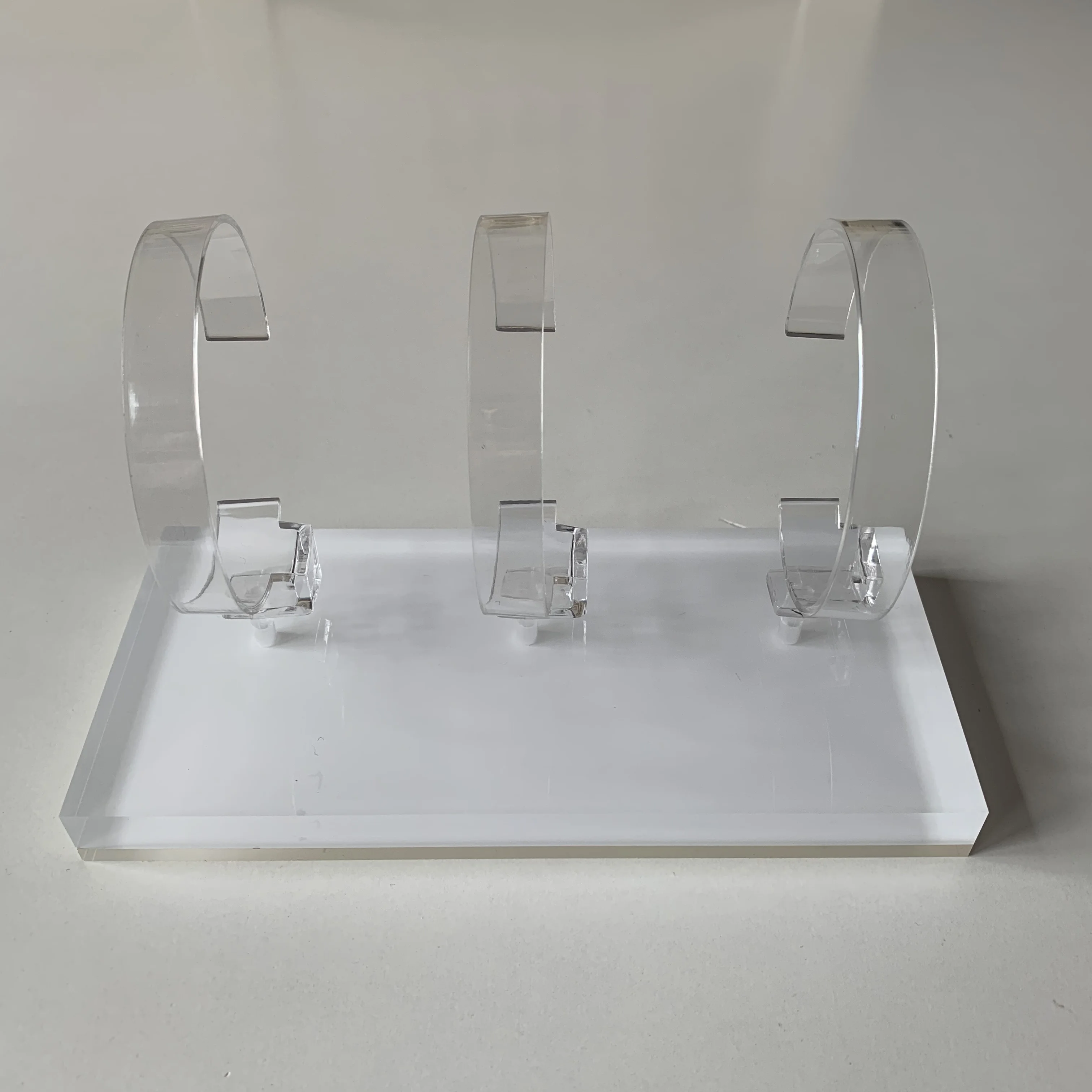Image of Acryl Apple Watch Display Stand Transparent Smart Watch Halter iWatch Show Base Universal 3 in 1 für Einzelhandelsgeschäft