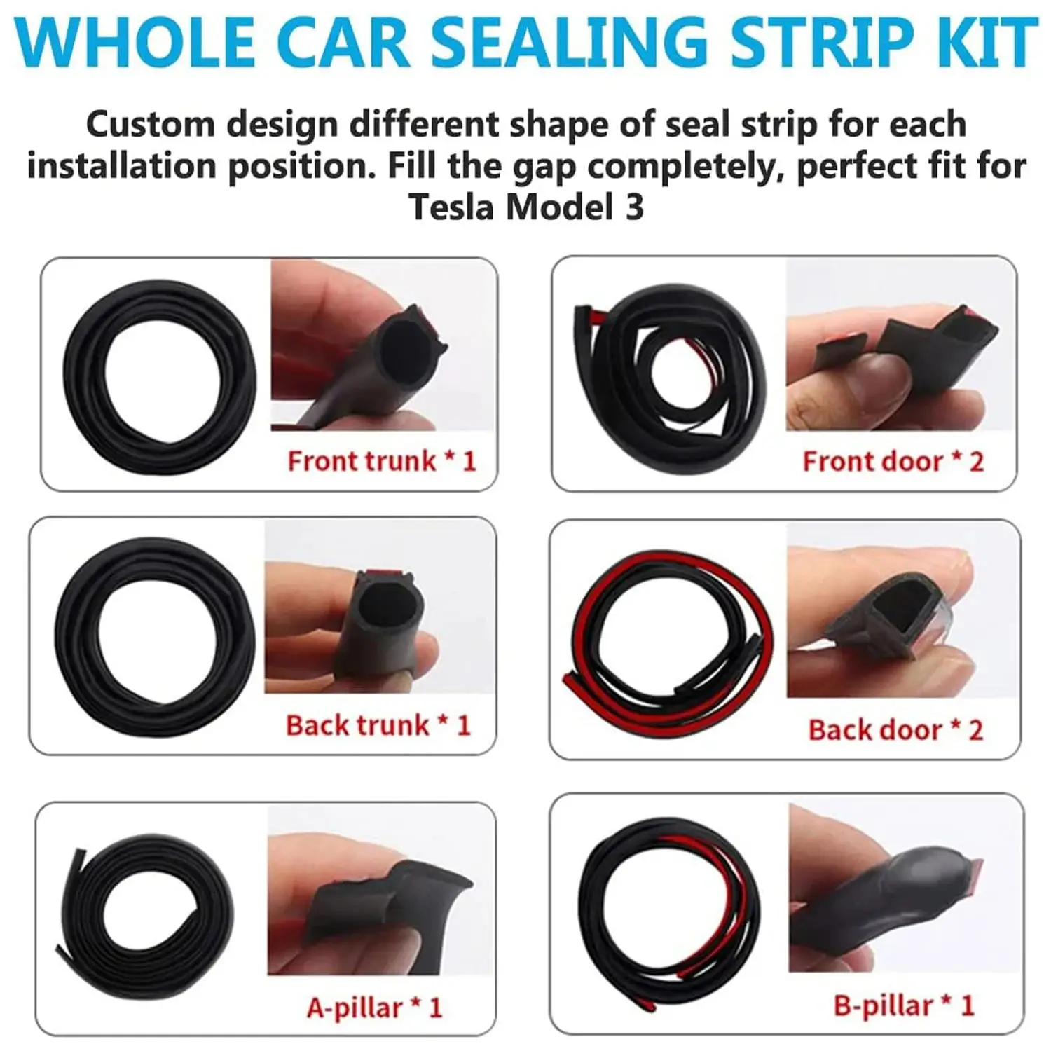 Door Seal Strip Kit Self Adhesive Window Engine Cover Soundproof Rubber Weather Draft Wind Noise Reduction Fit For Ford Puma