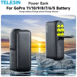 TELESIN 10000mAh Powerful Power Bank for GoPro11 hero 11 10 9 for GoPro 8 7 6 5 Fast Charge External Battery Portable Powerbank