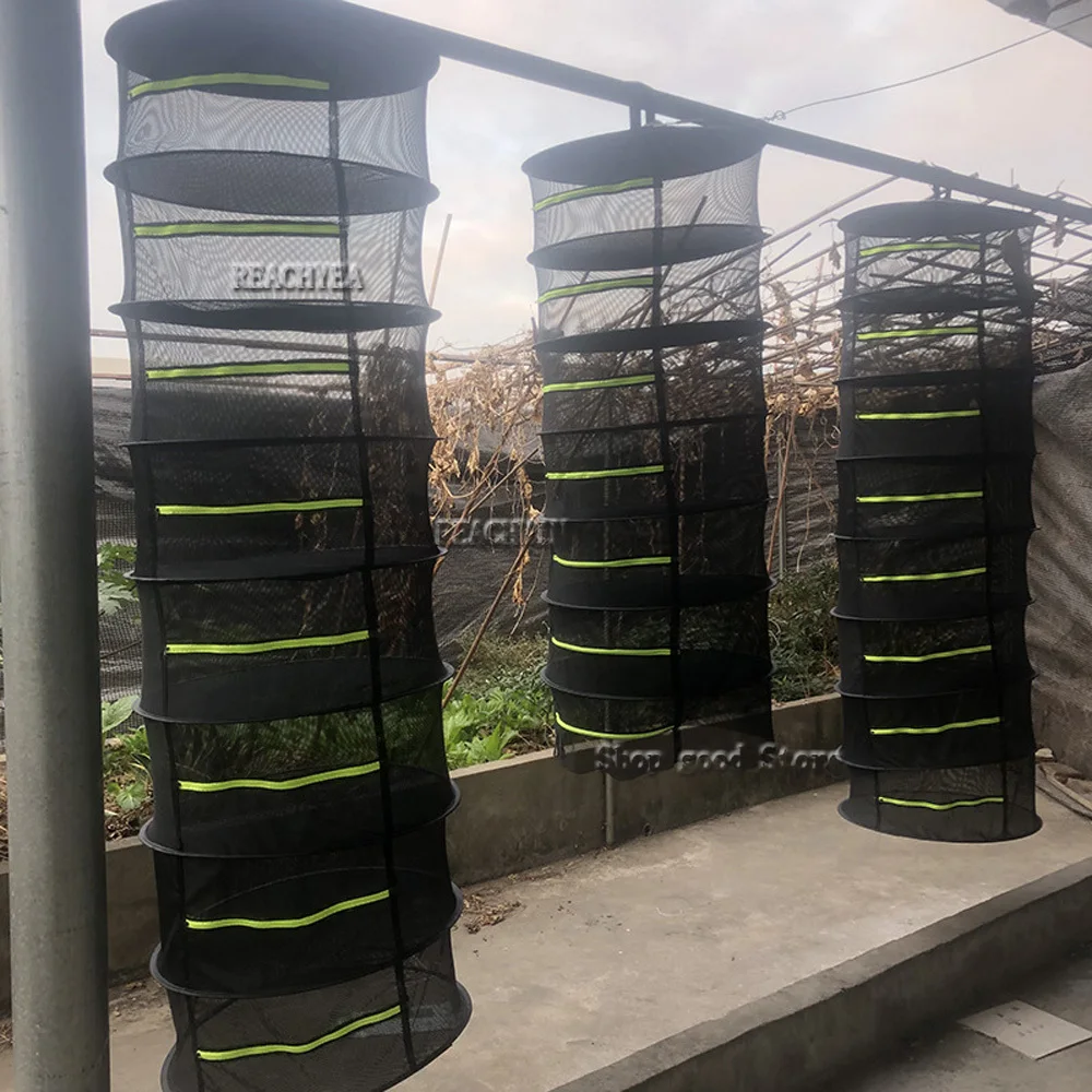 Rede de Secagem Dobrável para Ervas, Cesta Pendurada, Saco Secador, Malha para Flores, Organizador de Plantas, Camadas de Prateleira, 60cm, 2 4 6 8 Camadas