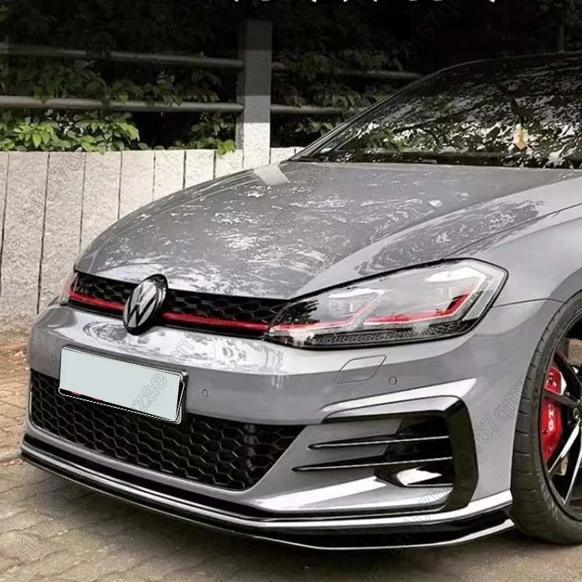 폭스바겐 골프 7.5 MK 7.5 GTI 2017-2020 TCR 프론트 범퍼 스플리터 립 스포일러 리어 루프 스포일러 윙 바디킷 글로스 블랙 썸네일 2