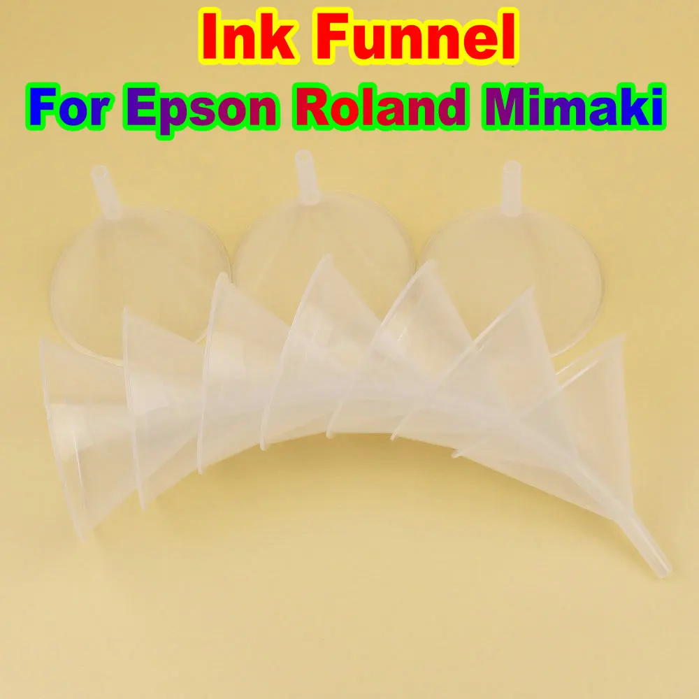 20 Pcs/lot Printer Ink Refill Funnel For All Wide Format Ink Cartridges Solvent Resistant Empty Refill Ink Funnel Kit Print Part