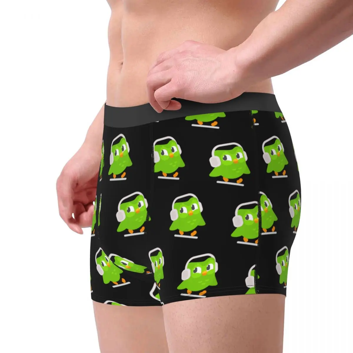 Duolingo Coruja Duo Boxer Cuecas para Homens, Roupa Interior Altamente Respirável, Shorts Estampados 3D, Presentes de Aniversário de Alta Qualidade