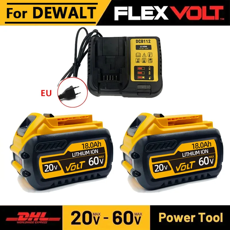 Pro DEWALT 60V 9Ah akumulátor pro elektrické nářadí 120W vysoký výkon DCB609 DCB206 20V 18.0Ah lithium-iontový akumulátor DCB606 60V 12Ah akumulátory - náhled 2