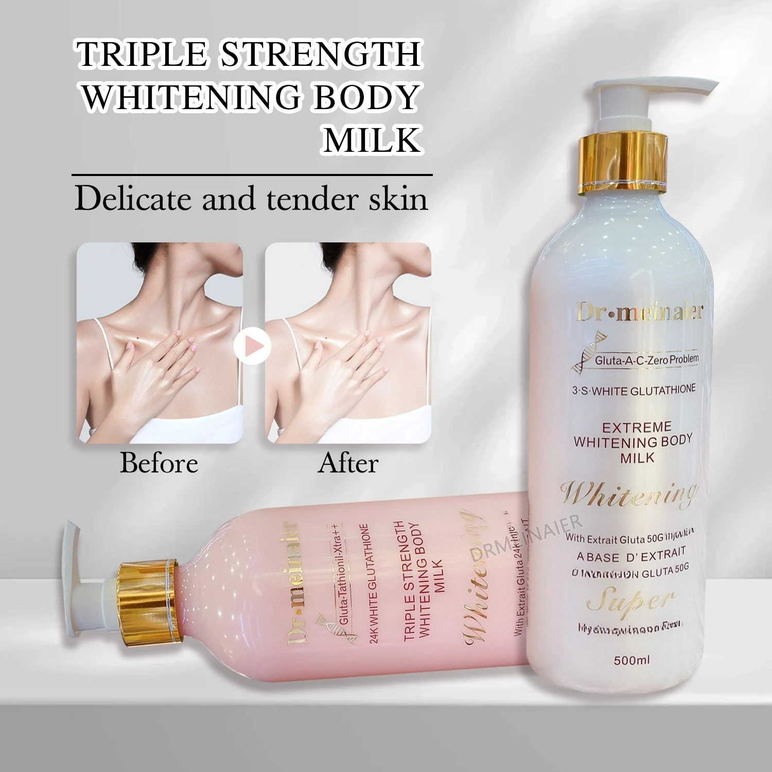 24K Gold Glutathione Whitening Body Lotion Moisturizing Brightening and  Firming Body Cream