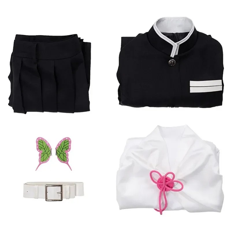 Bambini adulti Tsuyuri Kanao Cosplay Anime Demon Slayer Costume Parrucca piena Kimetsu No Yaiba Uniforme Abbigliamento di Halloween