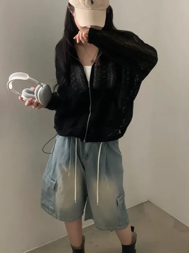 Jaet con capucha coreana Sle para mujer, ropa de abrigo juvenil con diseño de cremallera larga, para ir al trabajo, primavera, Otoño e Invierno