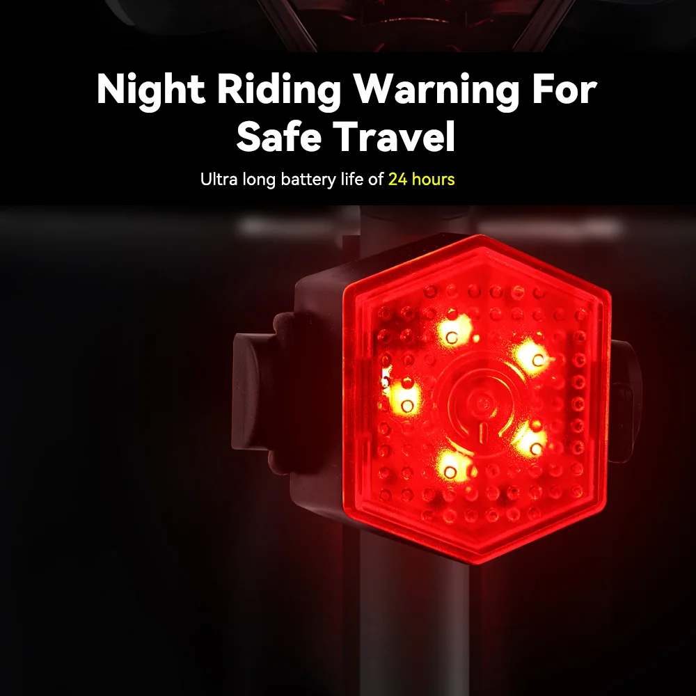 High-brightness Led Bicycle Taillight Waterproof USB Rechargeable Bike Taillight 5LED Taillight for Night Cycling Bicycle Light