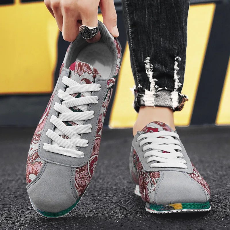 Fashion Printed Designer Sneakers For Men Luxury Yellow Men's Running Shoes Original Casual Lightweight Flat Jogging Shoes Man