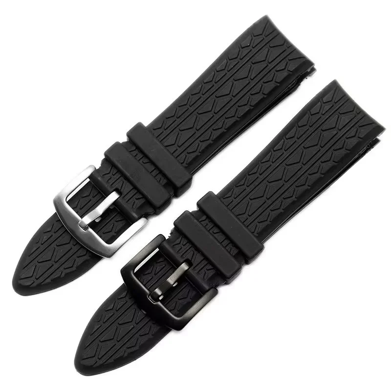 High quality silicone Rubber watch strap For Porsche design p6612 black watchband belt Wristband Replacement Watch Bracelet 24mm