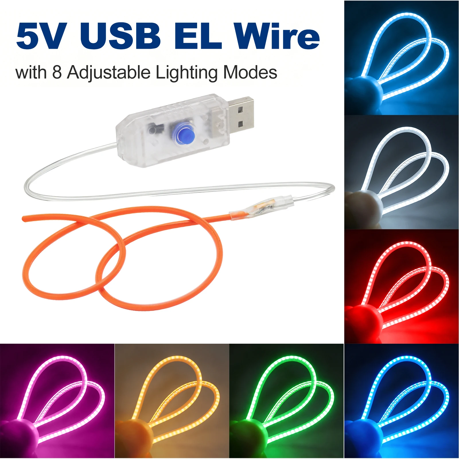 5V USB 1.6mm Ultra Thin Flexible LED Filament Light 110 190 300mm 360 Degree Glow DIY Craft Model Decorative Lamp