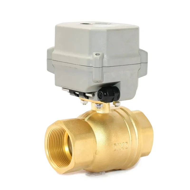 

1-1/2'' DN40 Brass Electric Actuated Ball Valve 12-24VDC & 24VAC 110-230VAC Auto Return Failsafe NO/NC