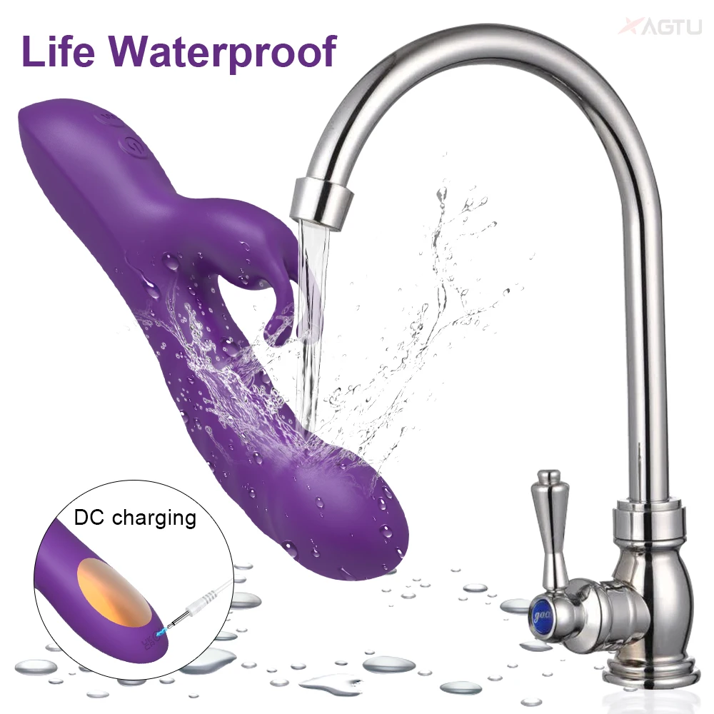 Powerful Rabbit Vibrator for Women Clitoris Stimulator Silicone G-spot  2 in 1 Dildo Female Sex Toys Adult Masturbation