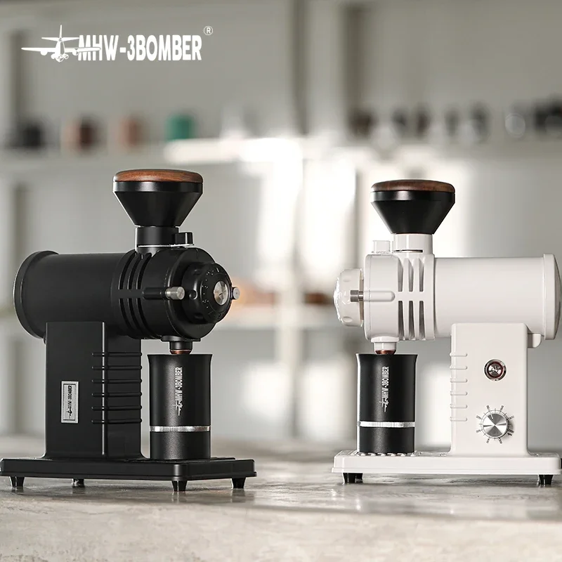 MHW-3BOMBER Adjustable Electric Coffee Grinder 78mm Blades with Espresso Sifter Dosing Cup & Brush Set Coffee Bean Hopper