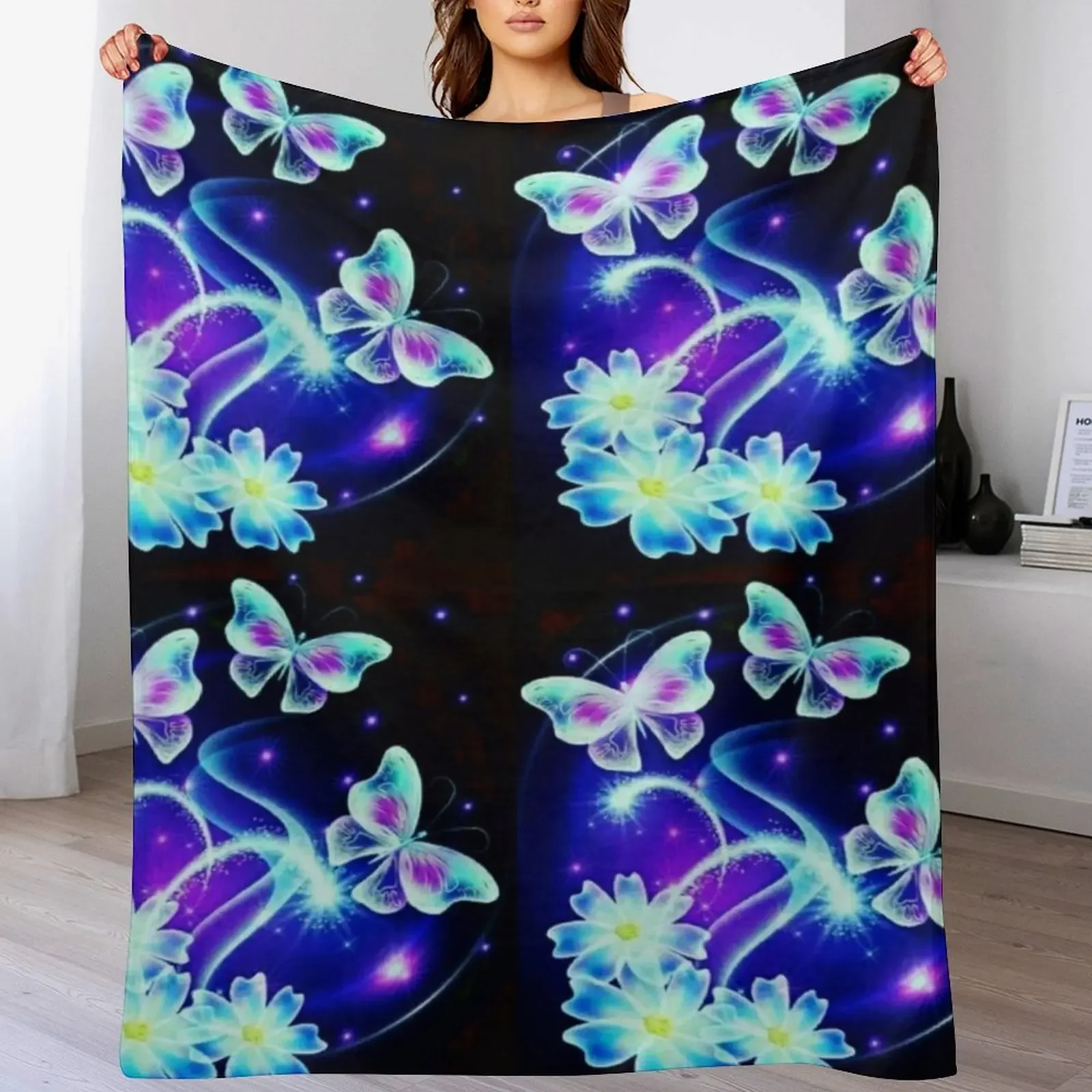 

Butterfly Throw Blanket Stylish Warm Blanket for Living Room Bedroom
