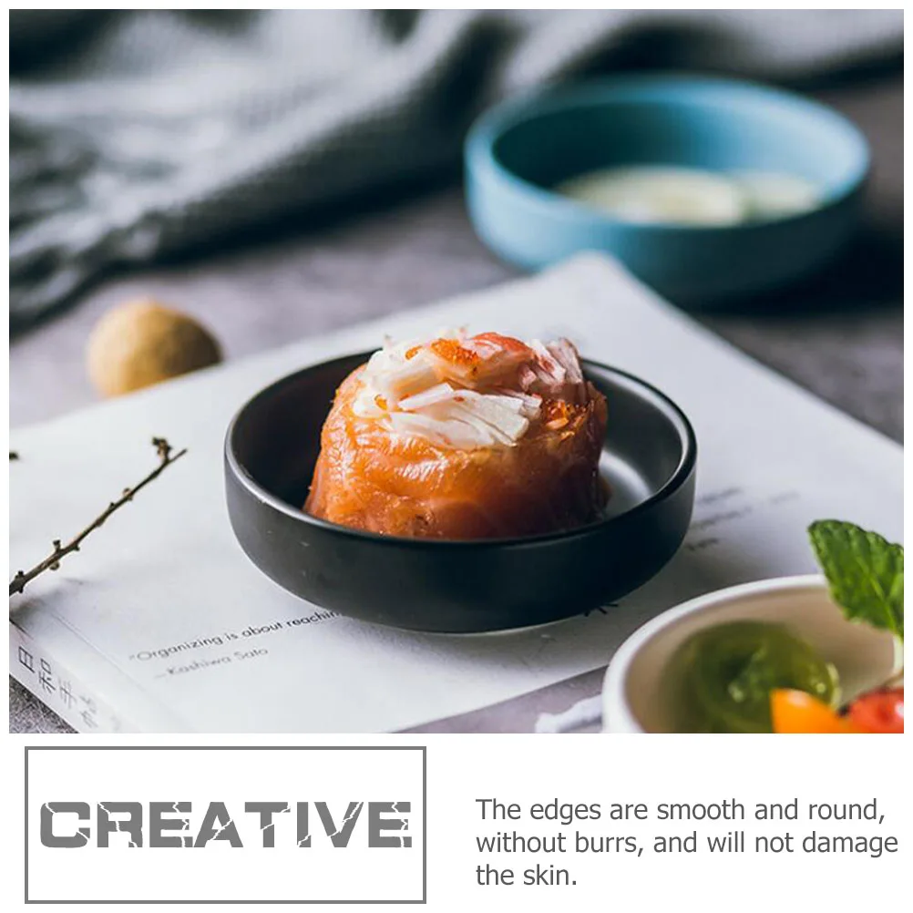 

4Pcs Ceramic Condiment Containers Simple Design for Oil Vinegar Dipping Sauces Sauce Dish Seasoning Plates Dipping Dishes