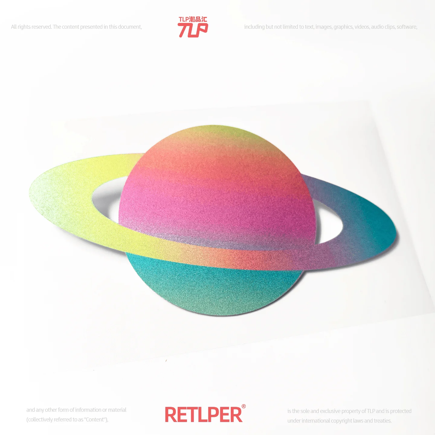 RETLPER Reflecterende Autosticker 80s Tijdperk Gradiënt Planeet Saturnus Orbitale Ring Universum Ruimte Waterdichte Sticker